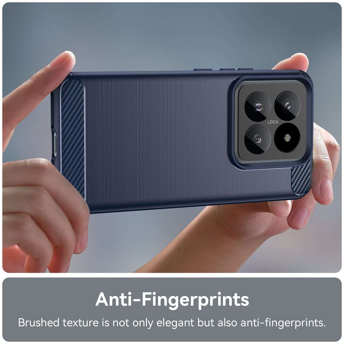 For Xiaomi 14 Pro Brushed Texture Carbon Fiber TPU Phone Case(Blue)