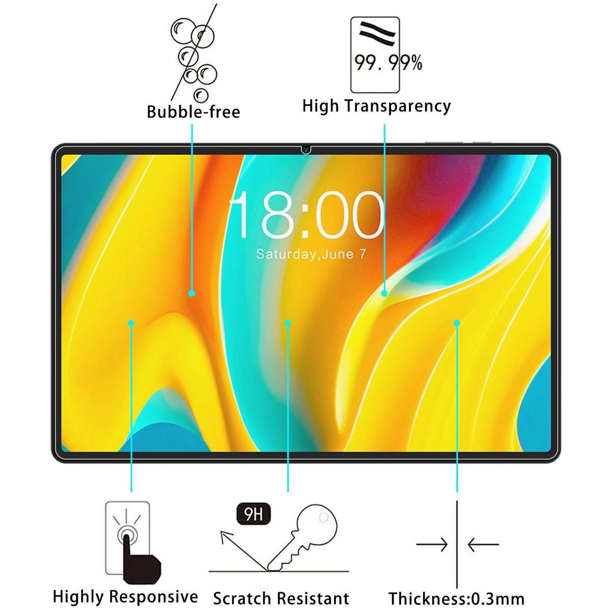 For Teclast T50 Pro 9H 0.3mm Explosion-proof Tempered Glass Film