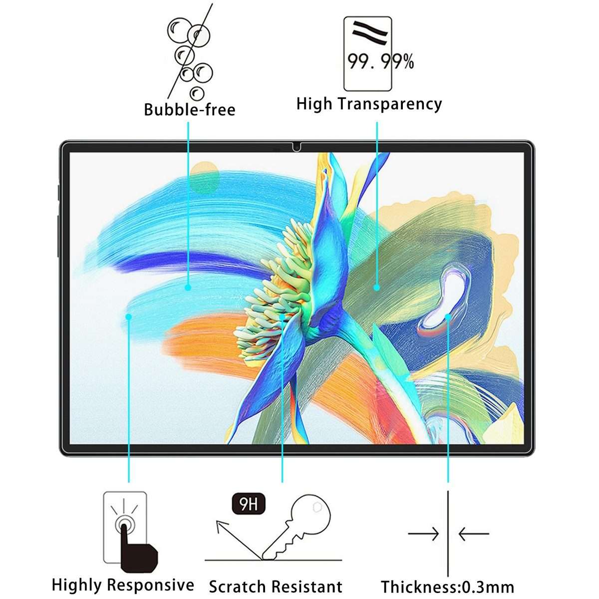 For Teclast M40 Pro 9H 0.3mm Explosion-proof Tempered Glass Film
