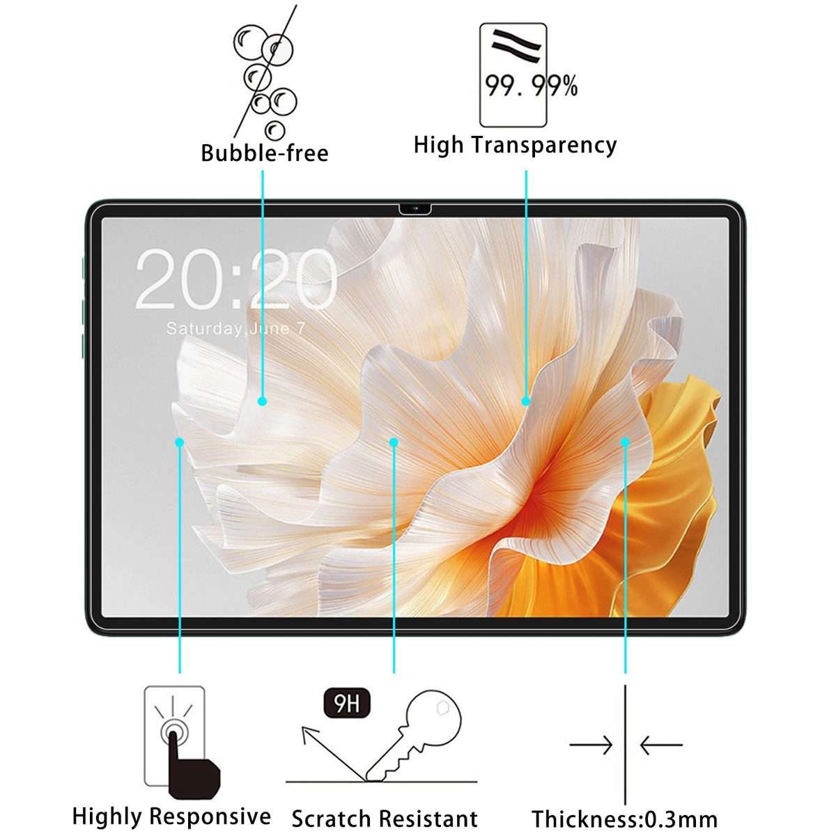 For Teclast MSO Pro / P40S 9H 0.3mm Explosion-proof Tempered Glass Film