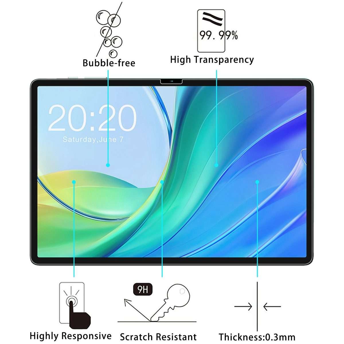 For Teclast M50 Pro 9H 0.3mm Explosion-proof Tempered Glass Film