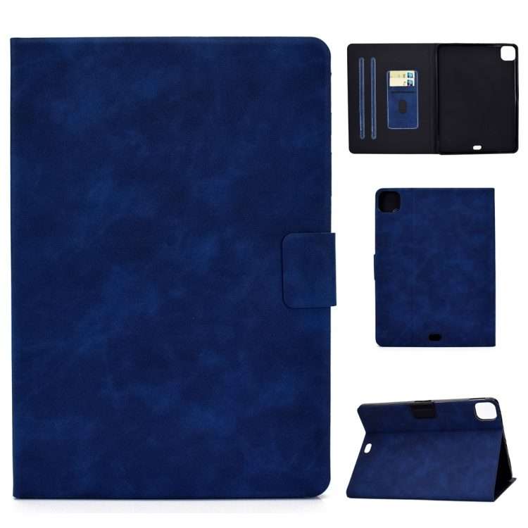 For iPad Pro 11 (2020) & (2018) Cowhide Texture Horizontal Flip Leather Tablet Case wit ... (Blue)