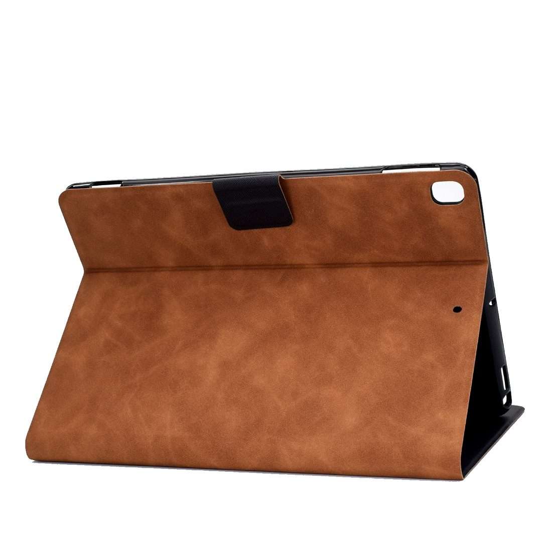For iPad 10.2 / Air (2019) / Pro 10.5 Cowhide Texture Horizontal Flip Leather Case wit ... (Brown)