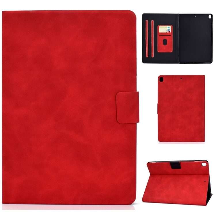 For iPad 10.2 / Air (2019) / Pro 10.5 Cowhide Texture Horizontal Flip Leather Case with ... (Red)