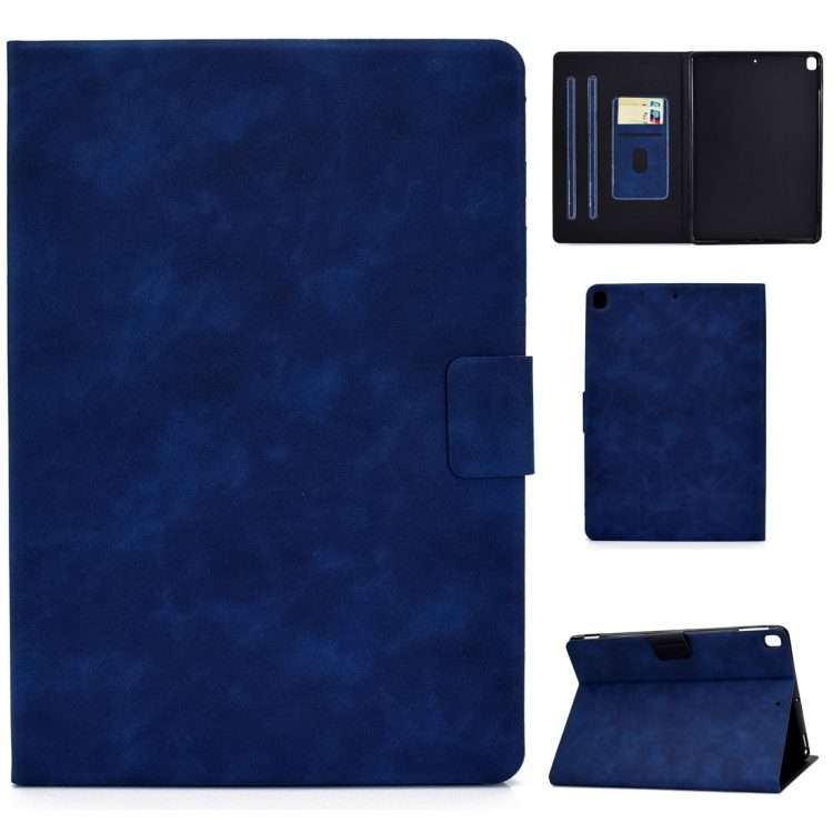 For iPad 10.2 / Air (2019) / Pro 10.5 Cowhide Texture Horizontal Flip Leather Case with ... (Blue)