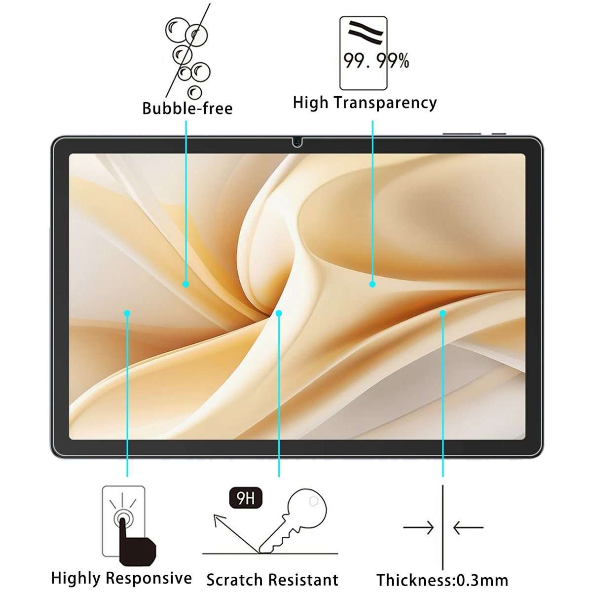For Ulefone Tab A11 Pro 9H 0.3mm Explosion-proof Tempered Glass Film