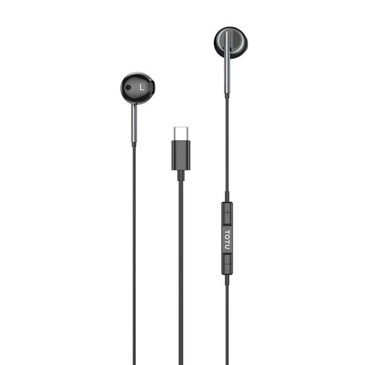 TOTU EP-3 In-Ear Wired Earphone Cable Length:1.2m, Plug Type:USB-C / Type-C(Black)