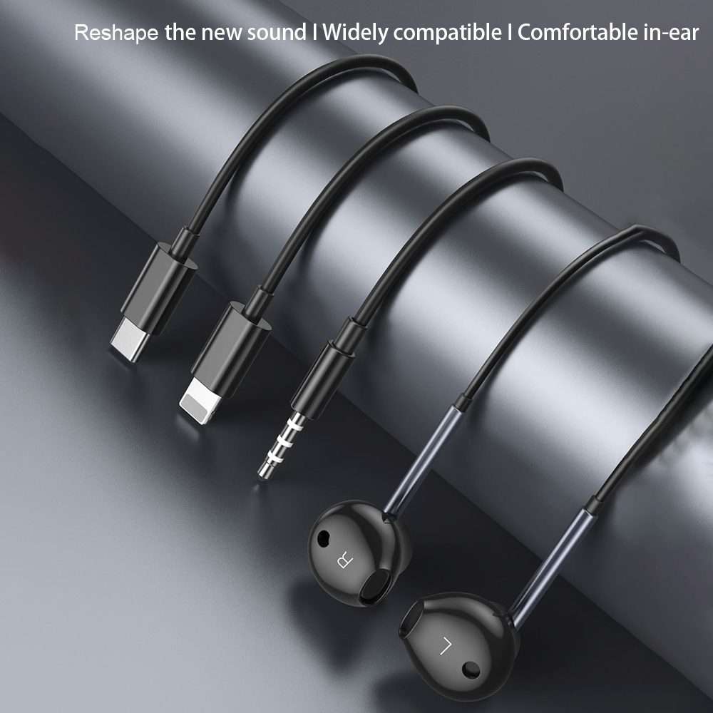 TOTU EP-3 In-Ear Wired Earphone Cable Length:1.2m, Plug Type:USB-C / Type-C(Black)