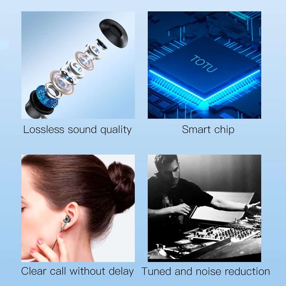 TOTU EP-3 In-Ear Wired Earphone Cable Length:1.2m, Plug Type:USB-C / Type-C(Black)