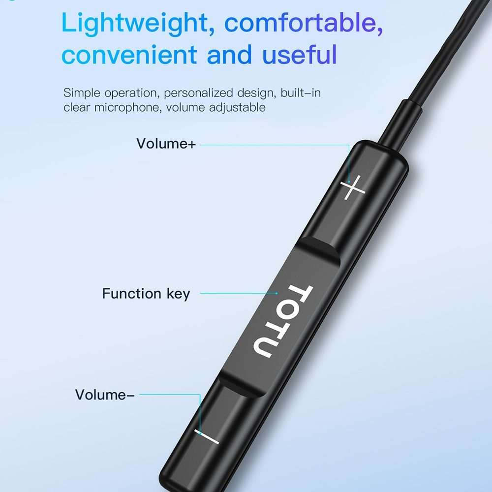 TOTU EP-3 In-Ear Wired Earphone Cable Length:1.2m, Plug Type:USB-C / Type-C(Black)