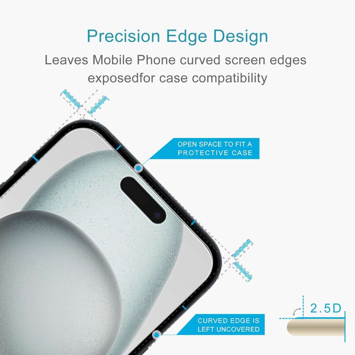For iPhone 15 / 15 Pro 10pcs 0.26mm 9H 2.5D Tempered Glass Film