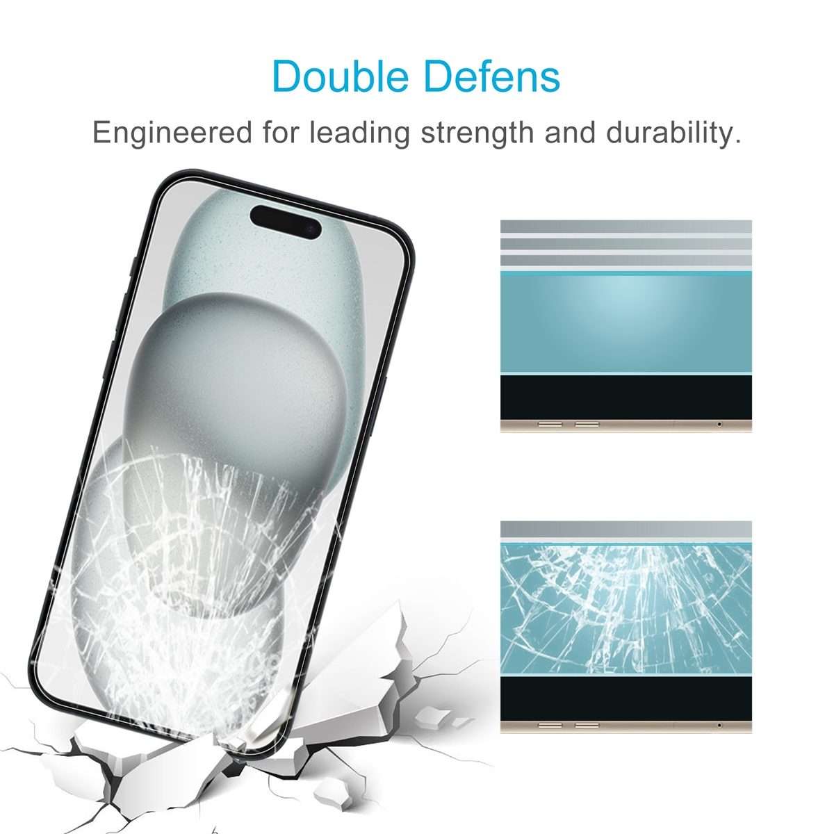For iPhone 15 / 15 Pro 10pcs 0.26mm 9H 2.5D Tempered Glass Film