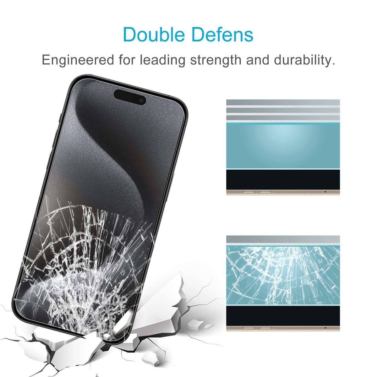 For iPhone 15 Plus / 15 Pro Max 10pcs 0.26mm 9H 2.5D Tempered Glass Film