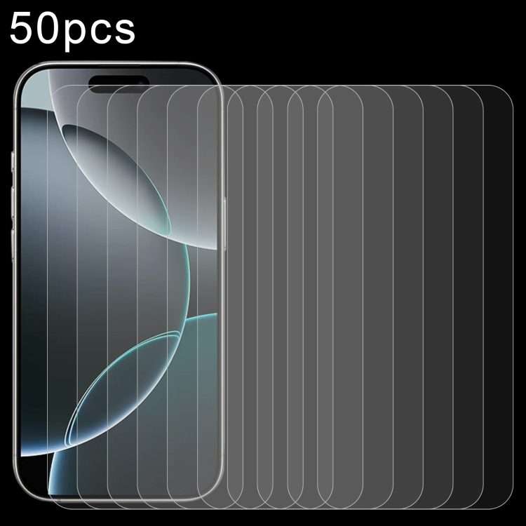 For iPhone 16 Pro 50pcs 0.26mm 9H 2.5D Tempered Glass Film
