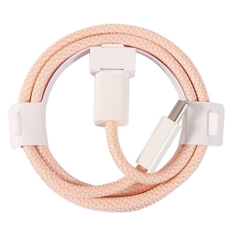 1m USB-C / Type-C to Type-C Macaron Braided Charging Cable(Pink)