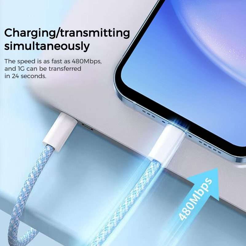 1m USB-C / Type-C to Type-C Macaron Braided Charging Cable(Grey)
