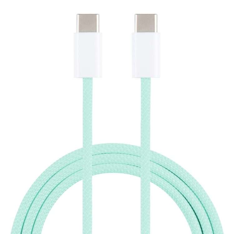 1m USB-C / Type-C to Type-C Macaron Braided Charging Cable(Green)