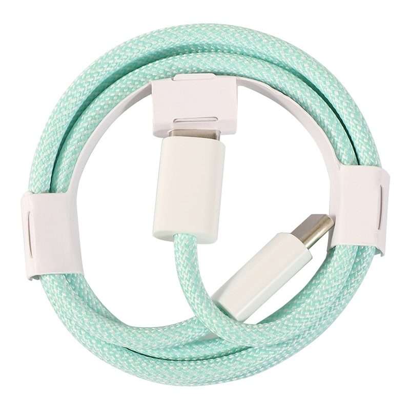 1m USB-C / Type-C to Type-C Macaron Braided Charging Cable(Green)