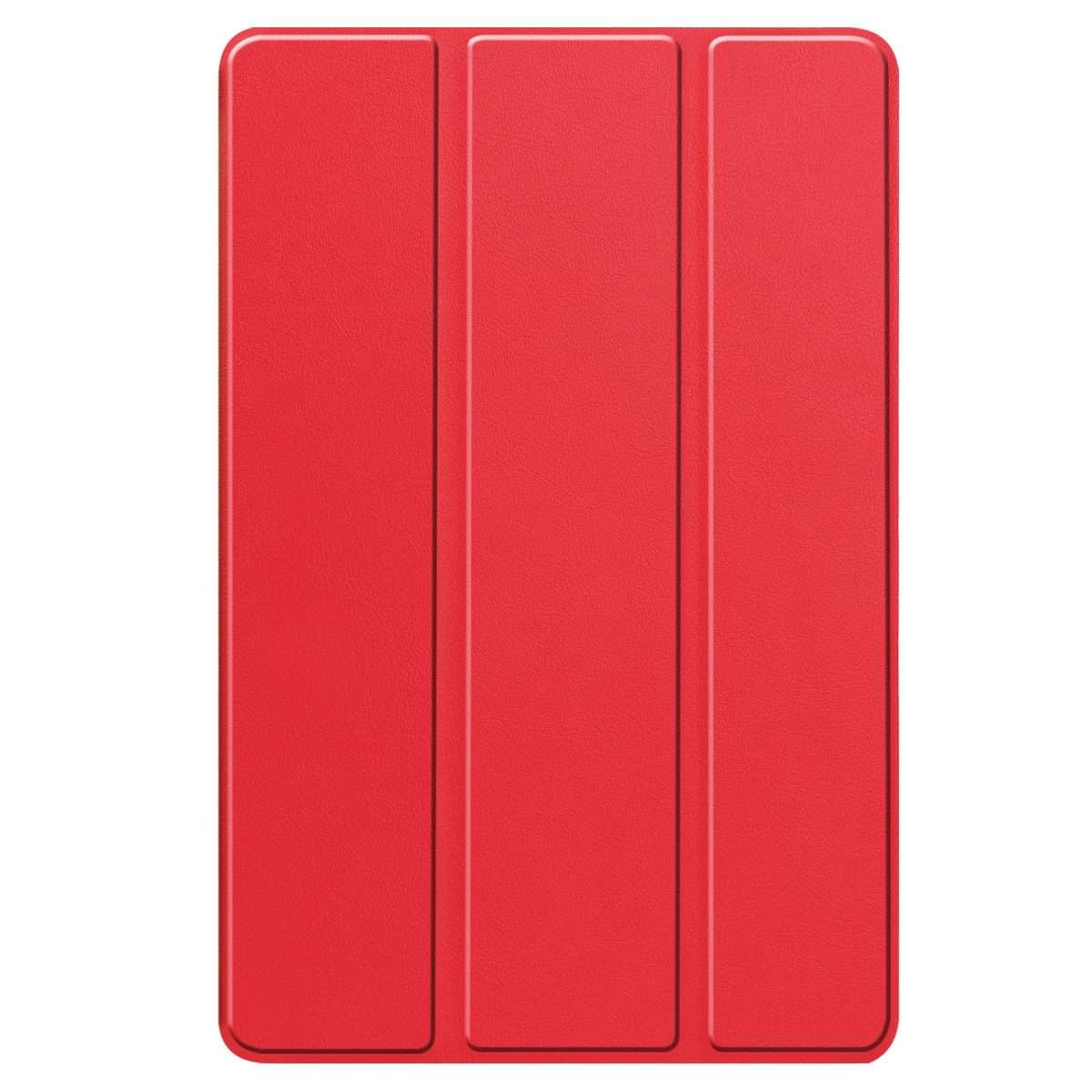 For Lenovo Tab P12/Xiaoxin Pad Pro 12.7 inch Custer Solid Color 3-Fold Stand Leather Tab ... (Red)