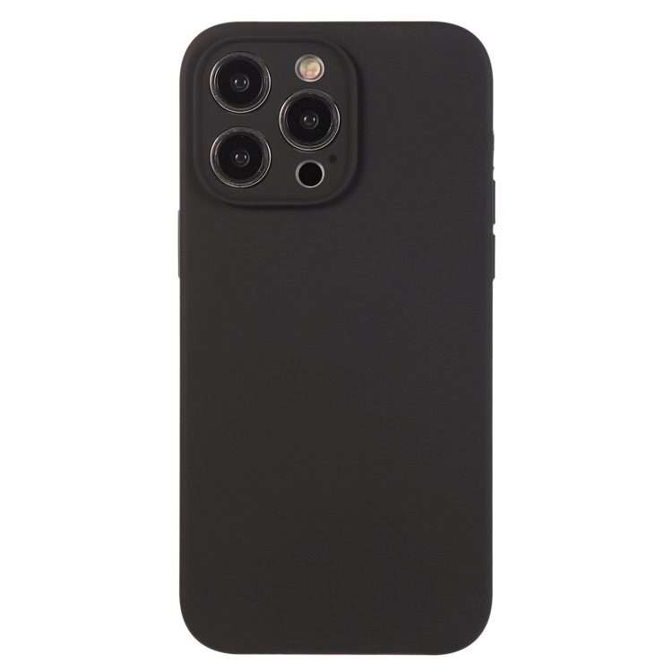 For iPhone 12 Pro Max Pure Color Liquid Silicone Fine Pore Phone Case(Black)
