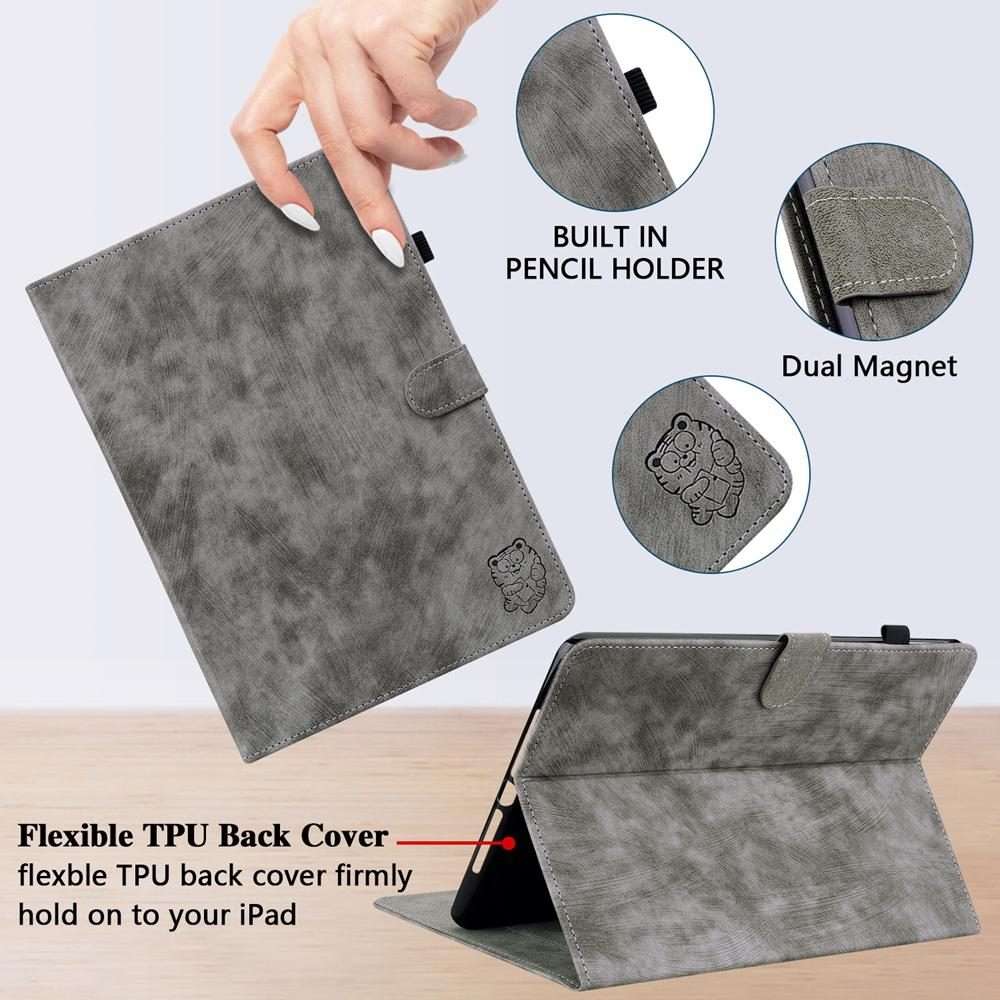 For Xiaomi Redmi K Pad 8.8 inch Tiger Pattern Flip Leather Tablet Case(Grey)