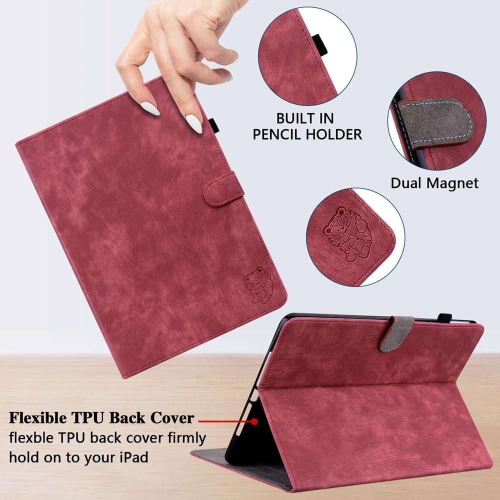 For Xiaomi Redmi K Pad 8.8 inch Tiger Pattern Flip Leather Tablet Case(Red)
