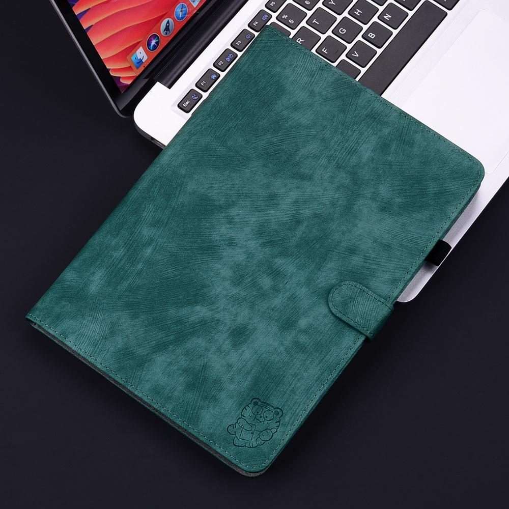 For Xiaomi Redmi K Pad 8.8 inch Tiger Pattern Flip Leather Tablet Case(Dark Green)