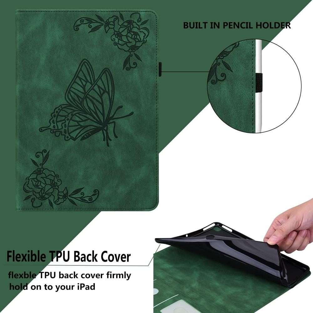 For Xiaomi Redmi K Pad 8.8 inch Butterfly Flower Embossed Leather Tablet Case(Green)