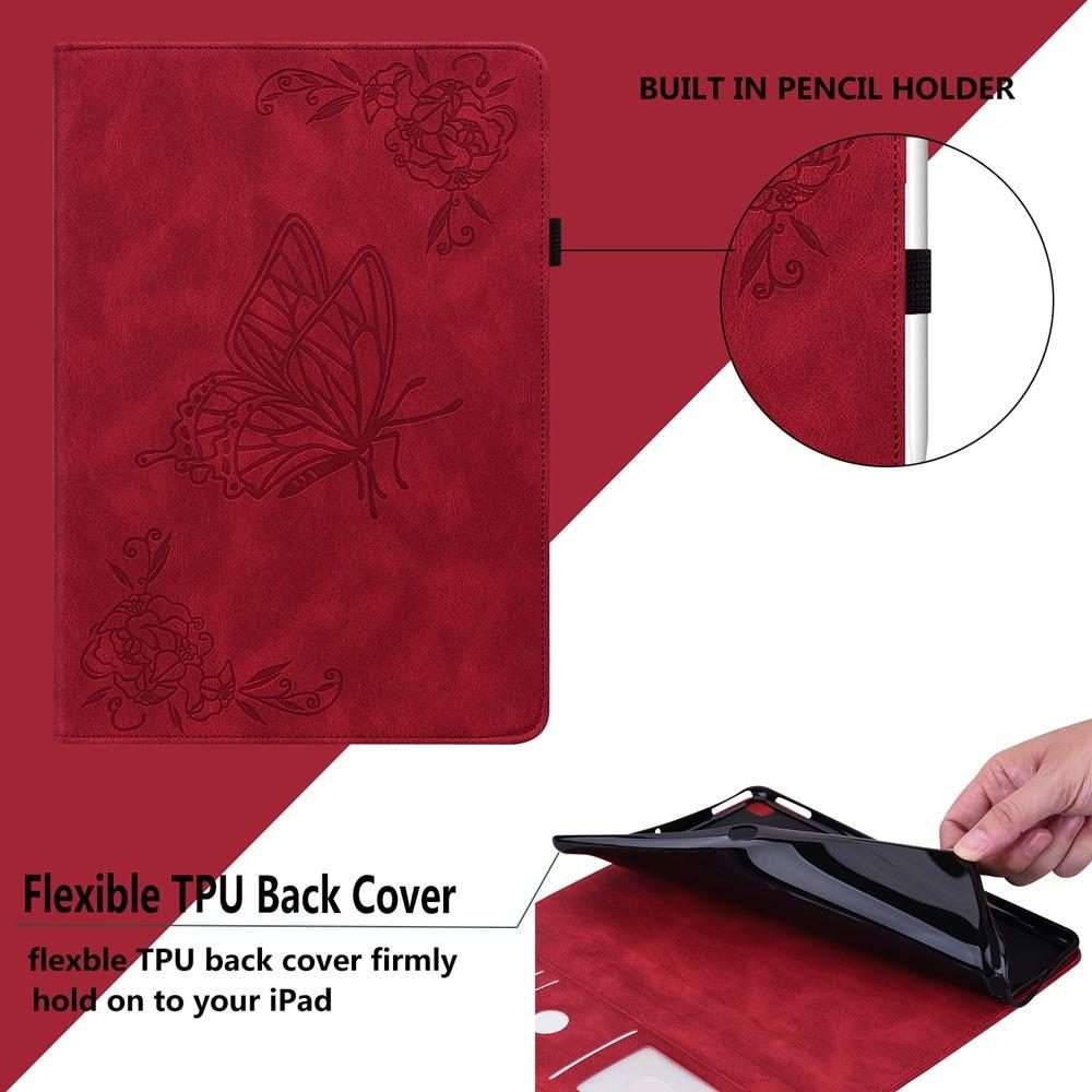 For Xiaomi Redmi K Pad 8.8 inch Butterfly Flower Embossed Leather Tablet Case(Red)