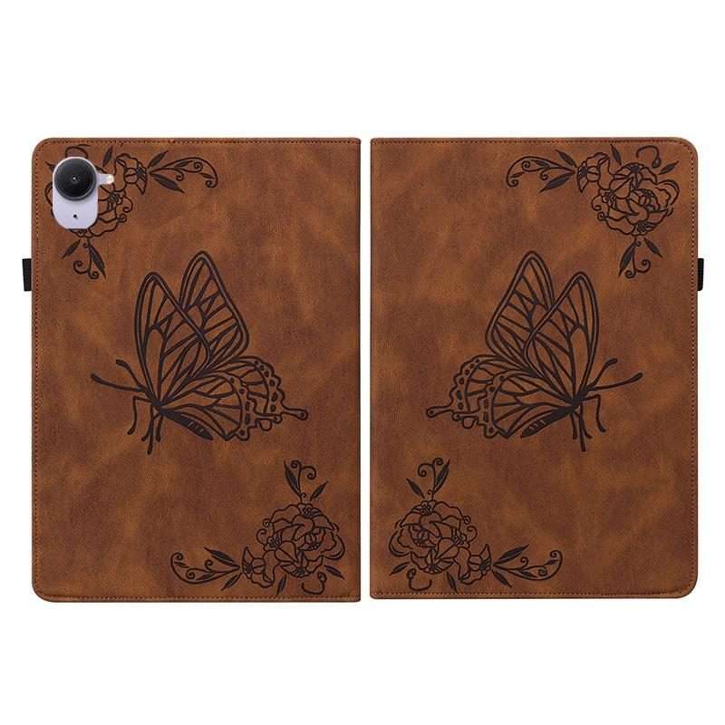 For Xiaomi Redmi K Pad 8.8 inch Butterfly Flower Embossed Leather Tablet Case(Brown)