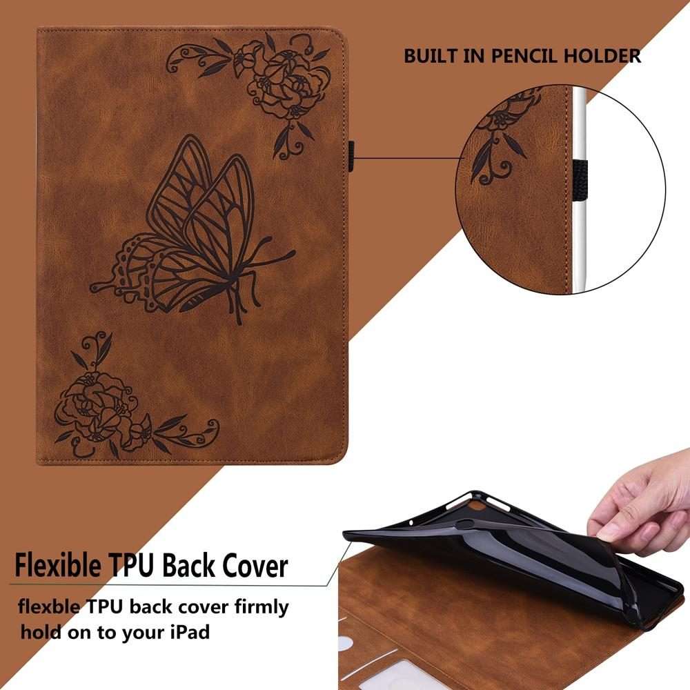 For Xiaomi Redmi K Pad 8.8 inch Butterfly Flower Embossed Leather Tablet Case(Brown)
