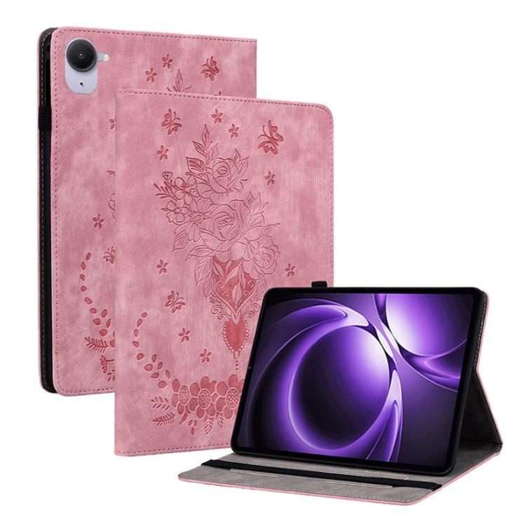 For Xiaomi Redmi K Pad 8.8 inch Butterfly Rose Embossed Leather Tablet Case(Pink)