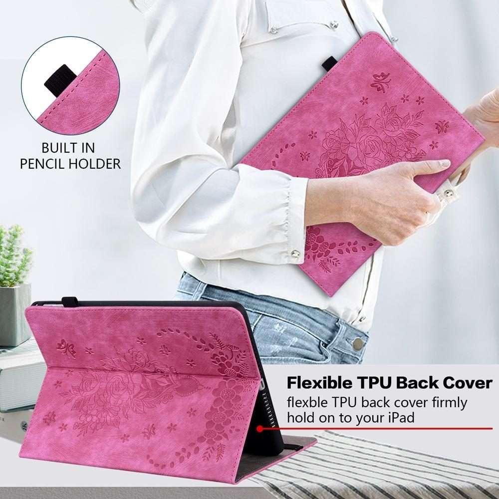 For Xiaomi Redmi K Pad 8.8 inch Butterfly Rose Embossed Leather Tablet Case(Rose Red)