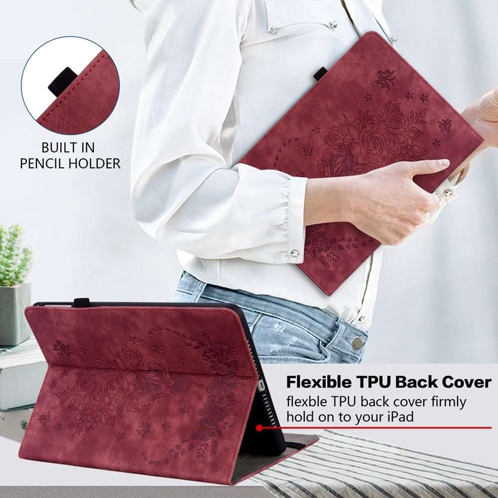 For Xiaomi Redmi K Pad 8.8 inch Butterfly Rose Embossed Leather Tablet Case(Red)