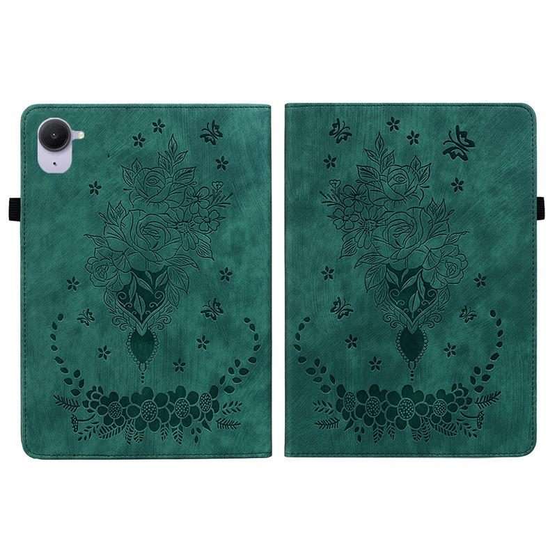 For Xiaomi Redmi K Pad 8.8 inch Butterfly Rose Embossed Leather Tablet Case(Green)