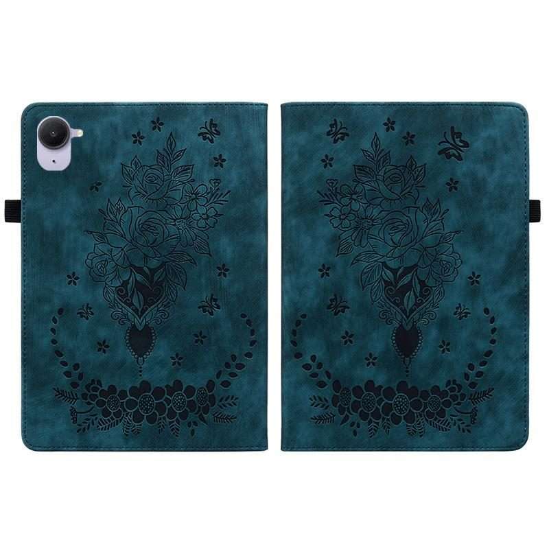 For Xiaomi Redmi K Pad 8.8 inch Butterfly Rose Embossed Leather Tablet Case(Dark Blue)