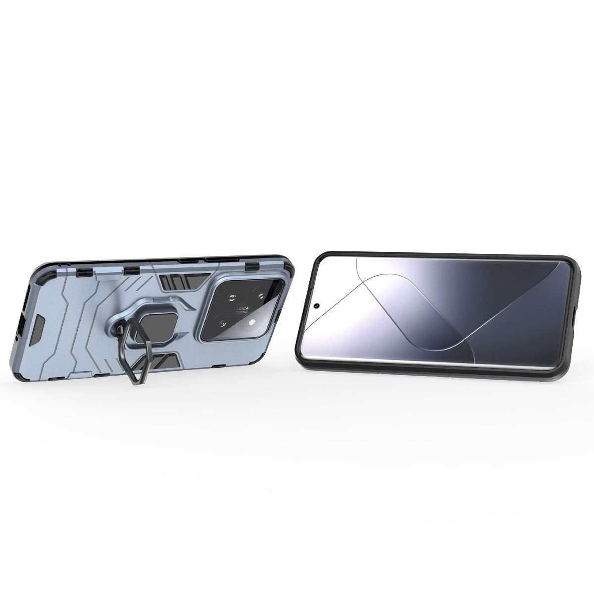 For Xiaomi 14 Pro Shockproof PC + TPU Holder Phone Case(Navy Blue)