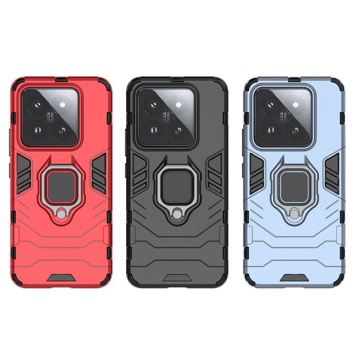For Xiaomi 14 Pro Shockproof PC + TPU Holder Phone Case(Navy Blue)
