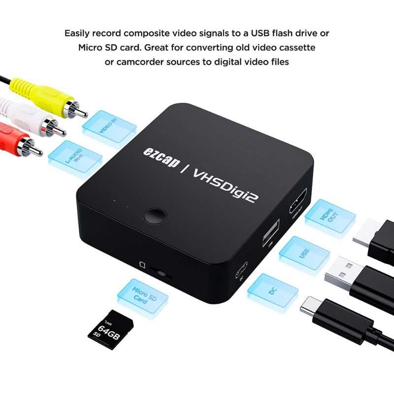 Ezcap 181 Portable Analog Video Recorder, No PC Required