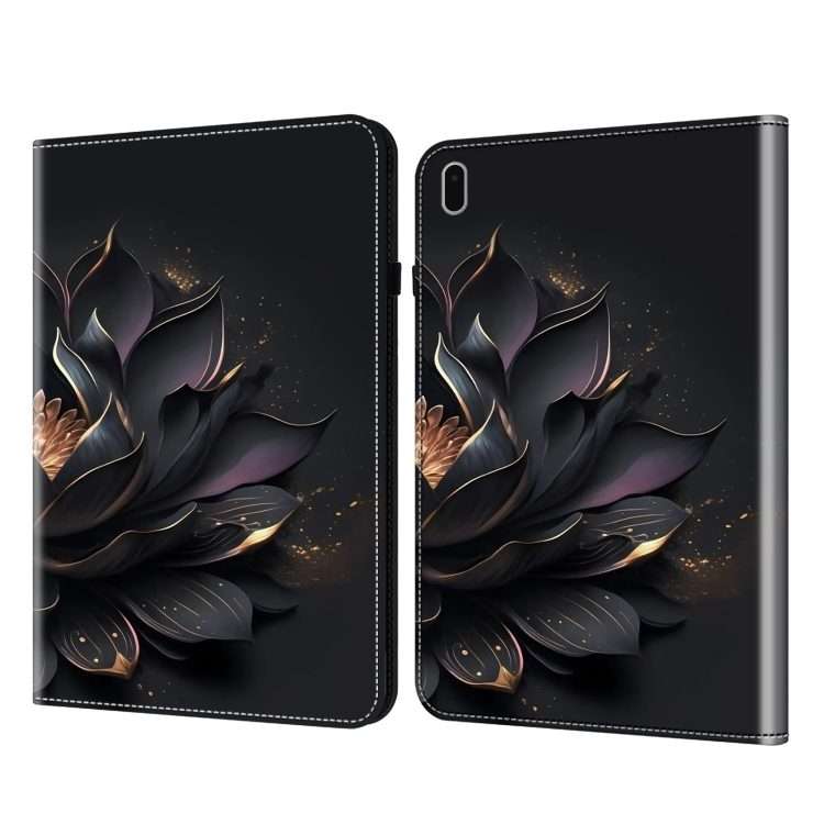 For Samsung Galaxy Tab S9 Crystal Texture Painted Leather Tablet Case(Purple Lotus)