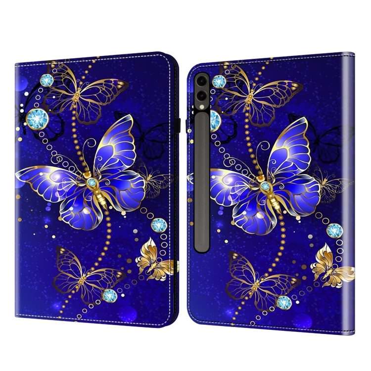 For Samsung Galaxy Tab S9+ / S9 FE+ Crystal Texture Painted Leather Tabl ... (Diamond Butterflies)
