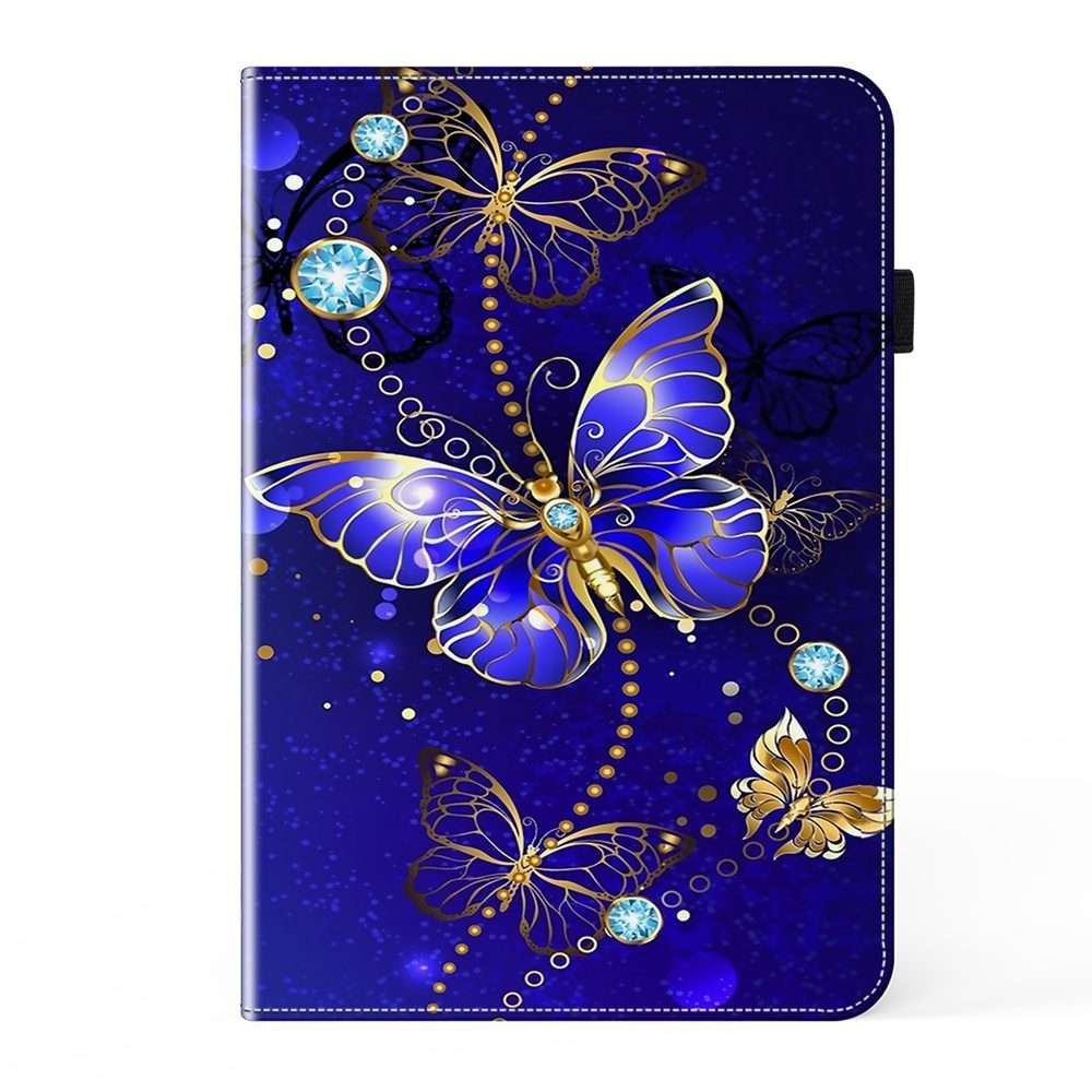 For Samsung Galaxy Tab S9+ / S9 FE+ Crystal Texture Painted Leather Tabl ... (Diamond Butterflies)