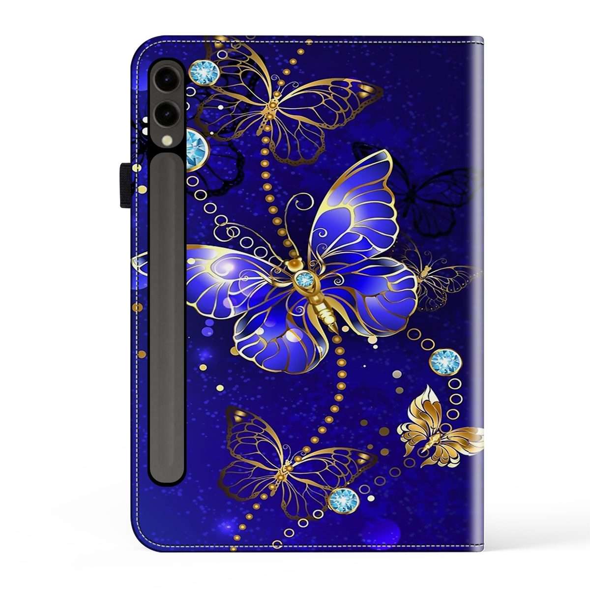 For Samsung Galaxy Tab S9+ / S9 FE+ Crystal Texture Painted Leather Tabl ... (Diamond Butterflies)