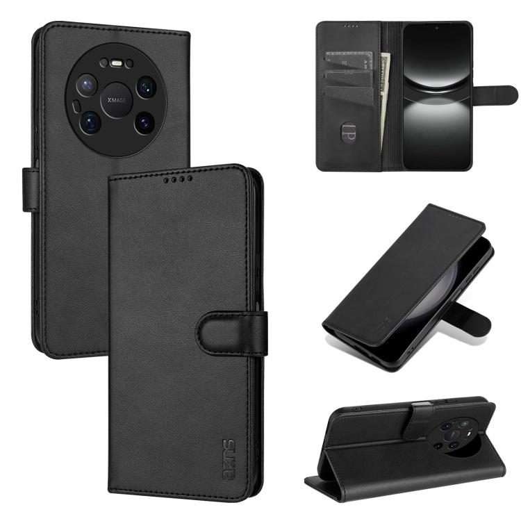 For Huawei Mate 80 Pro Max AZNS Skin Feel Calf Texture Flip Leather Phone Case(Black)