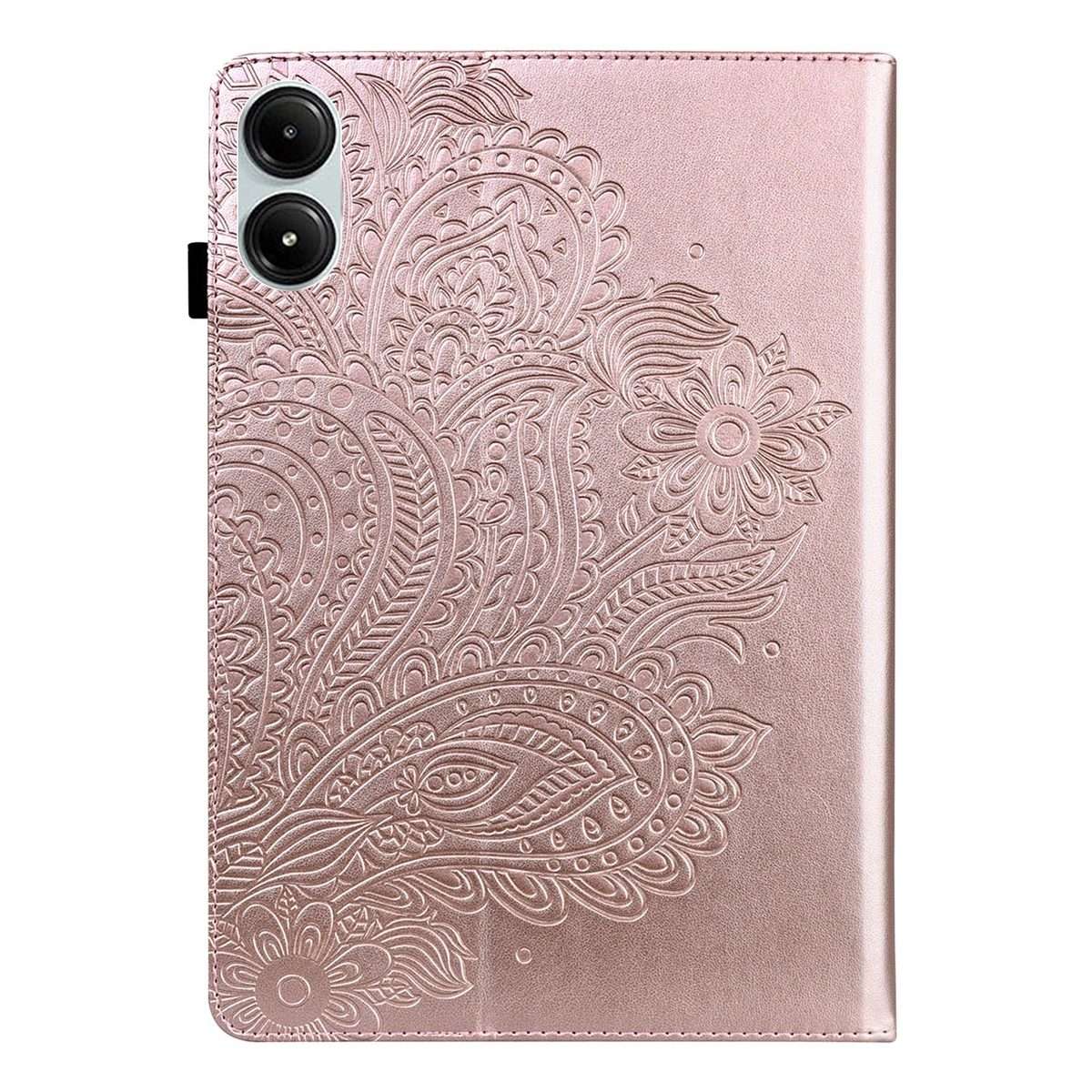 For Xiaomi Redmi Pad Pro 12.1 Peacock Embossed Pattern Leather Tablet Case(Rose Gold)