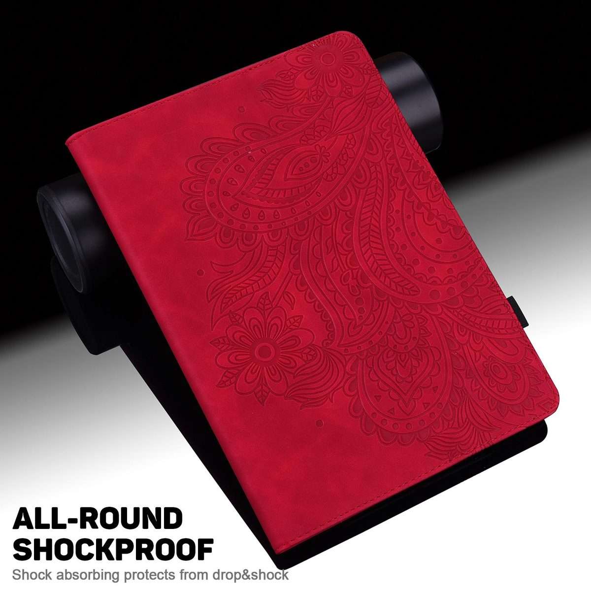 For Xiaomi Redmi Pad Pro 12.1 Peacock Embossed Pattern Leather Tablet Case(Red)