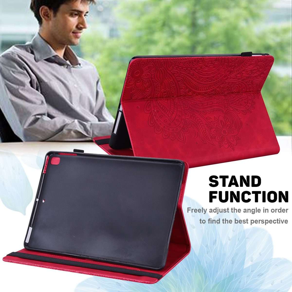 For Xiaomi Redmi Pad Pro 12.1 Peacock Embossed Pattern Leather Tablet Case(Red)