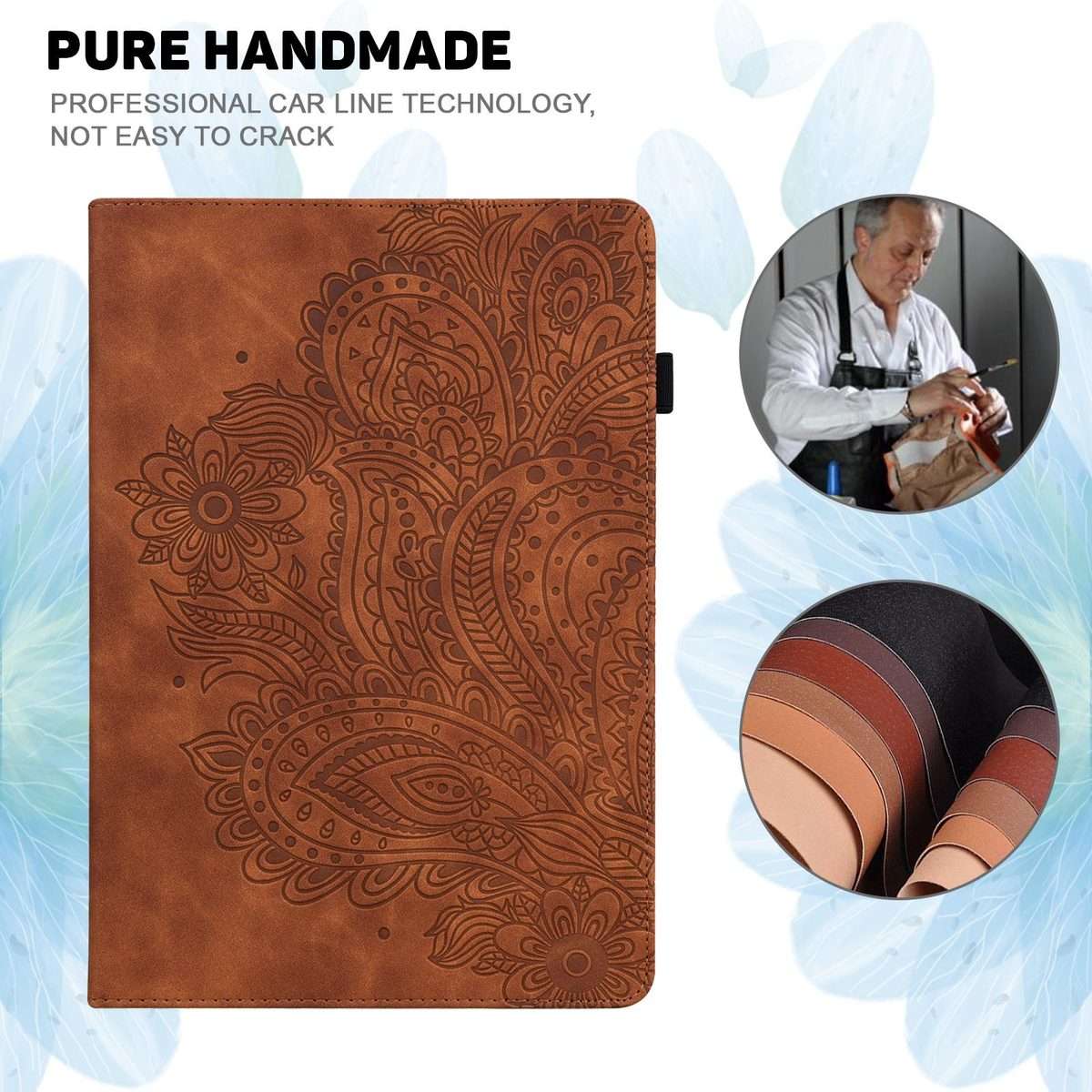 For Xiaomi Redmi Pad Pro 12.1 Peacock Embossed Pattern Leather Tablet Case(Brown)