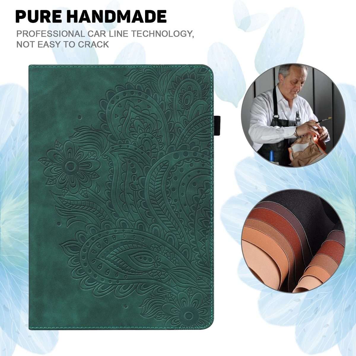For Xiaomi Redmi Pad Pro 12.1 Peacock Embossed Pattern Leather Tablet Case(Green)