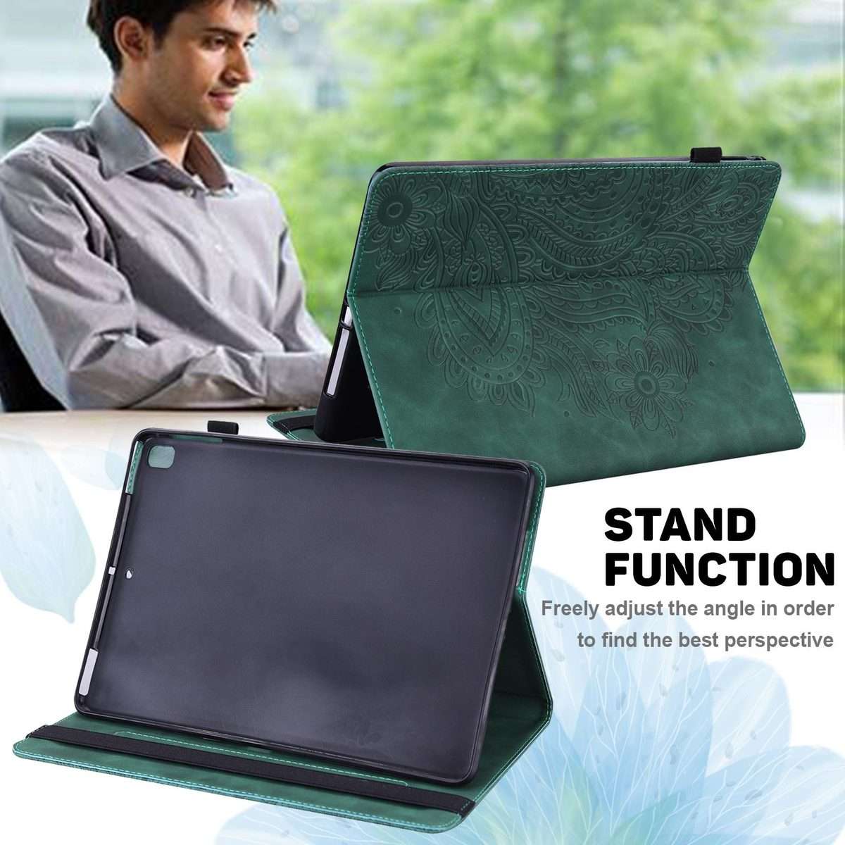 For Xiaomi Redmi Pad Pro 12.1 Peacock Embossed Pattern Leather Tablet Case(Green)
